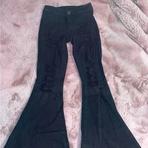 Rue21 black bell bottomed jeans.